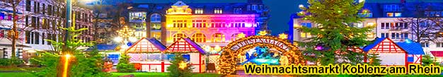 Weihnachtsmarkt-Reisen Koblenz Rhein 2022 2023, Koblenzer Weihnachtsmärkte in der Altstadt am Münzplatz, Am Plan, Entenpfuhl, Jesuitenplatz und Rathausplatz.
