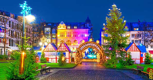 Weihnachtsmarkt-Reisen Koblenz Rhein 2024 2025, Koblenzer Weihnachtsmärkte in der Altstadt am Münzplatz, Am Plan, Entenpfuhl, Jesuitenplatz und Rathausplatz.