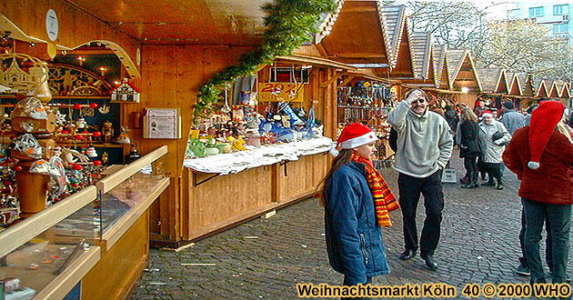 Weihnachtsmarkt-Reisen Köln Rhein, 5 Kölner Weihnachtsmärkte 2022 2023, NRW: Hafen-Weihnachtsmarkt am Schokoladenmuseum, am Dom, auf Altermarkt mit Heumarkt, Neumarkt und Rudolfplatz.