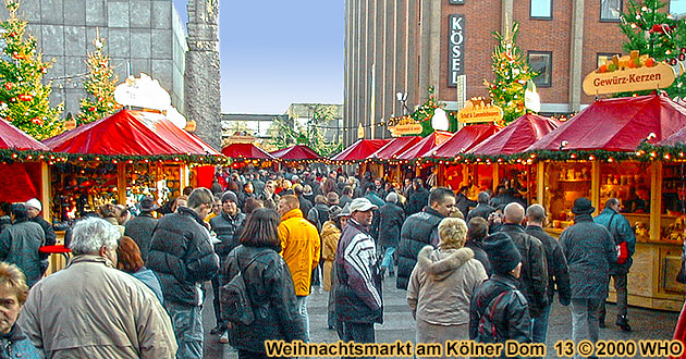 Weihnachtsmarkt-Reisen Köln Rhein, 5 Kölner Weihnachtsmärkte 2023 2024, NRW: Hafen-Weihnachtsmarkt am Schokoladenmuseum, am Dom, auf Altermarkt mit Heumarkt, Neumarkt und Rudolfplatz.
